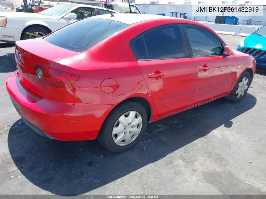 2006 Mazda Mazda3 I VIN: JM1BK12F561432919 Lot: 42588621