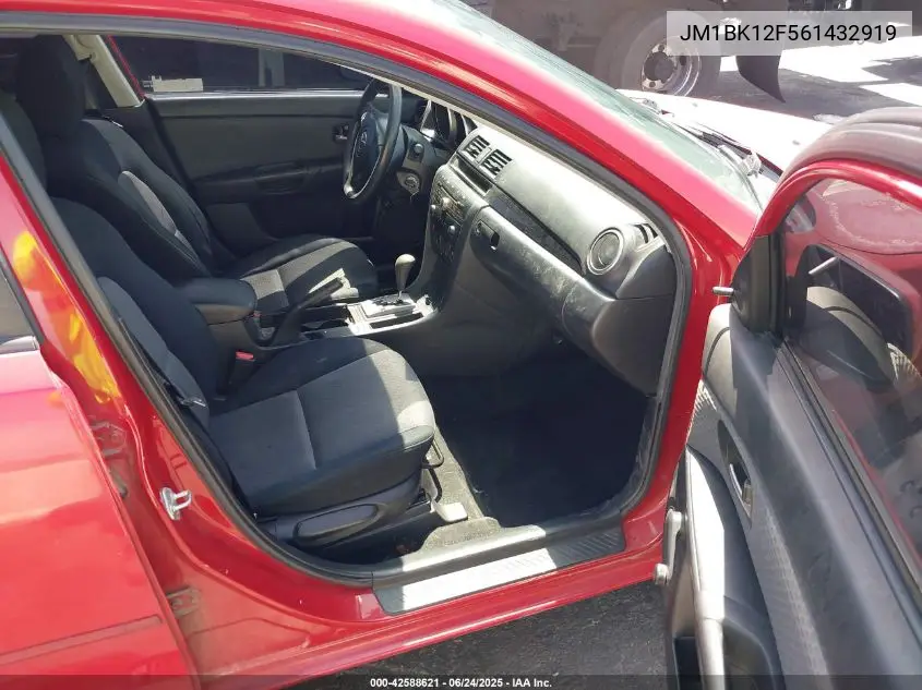 2006 Mazda Mazda3 I VIN: JM1BK12F561432919 Lot: 42588621