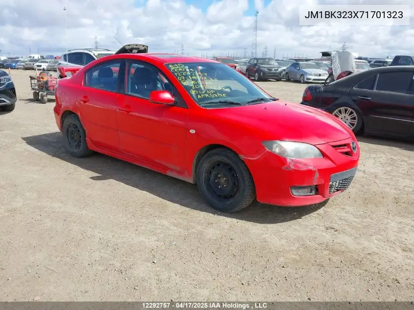 2007 Mazda 3 S VIN: JM1BK323X71701323 Lot: 12292757