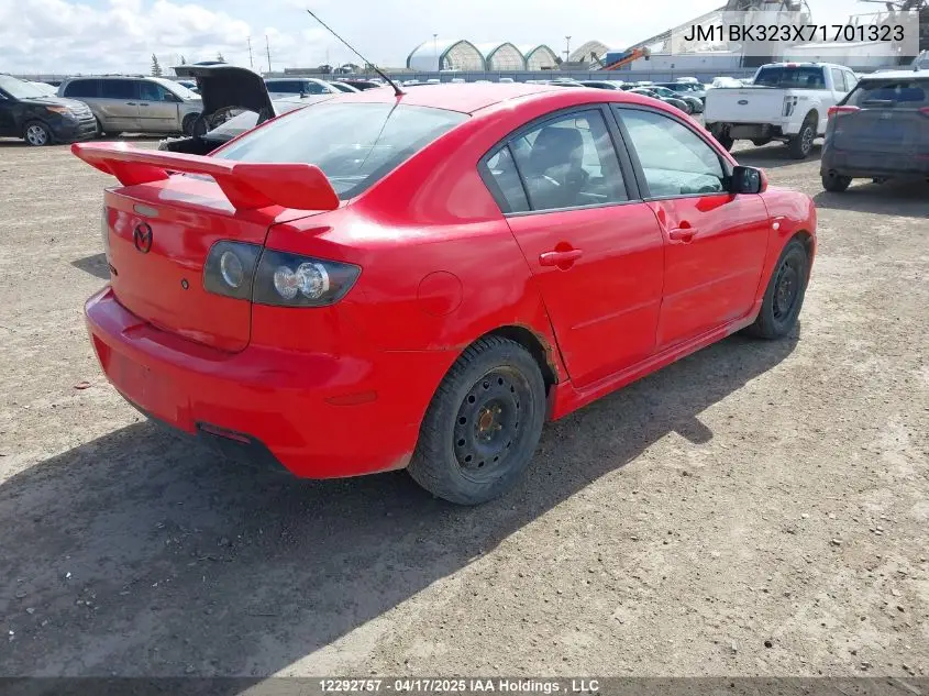 2007 Mazda 3 S VIN: JM1BK323X71701323 Lot: 12292757