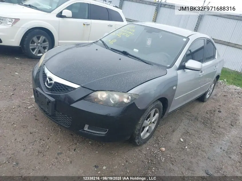2007 Mazda Mazda3 Gs/Gx VIN: JM1BK32F971688316 Lot: 12338216