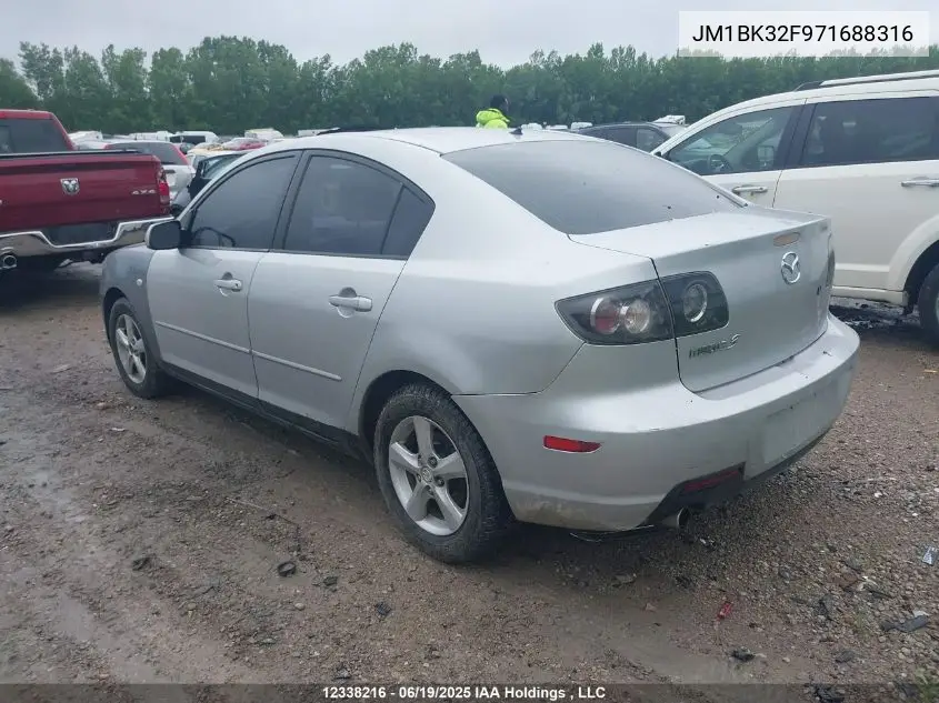 2007 Mazda Mazda3 Gs/Gx VIN: JM1BK32F971688316 Lot: 12338216