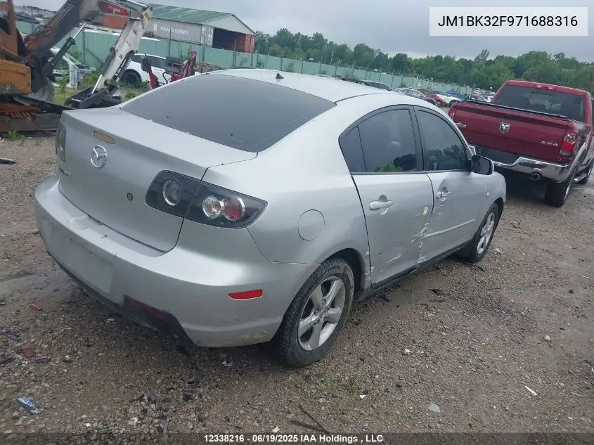 2007 Mazda Mazda3 Gs/Gx VIN: JM1BK32F971688316 Lot: 12338216