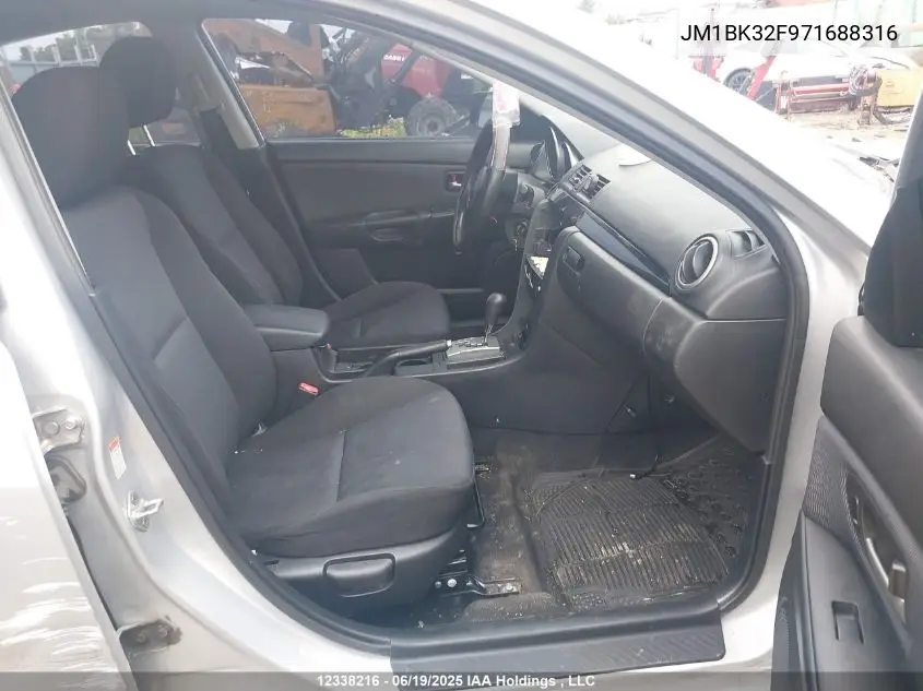2007 Mazda Mazda3 Gs/Gx VIN: JM1BK32F971688316 Lot: 12338216