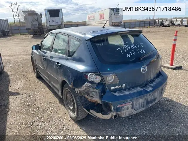 2007 Mazda 3 Mazda Sport Gt VIN: JM1BK343671718486 Lot: 20208260