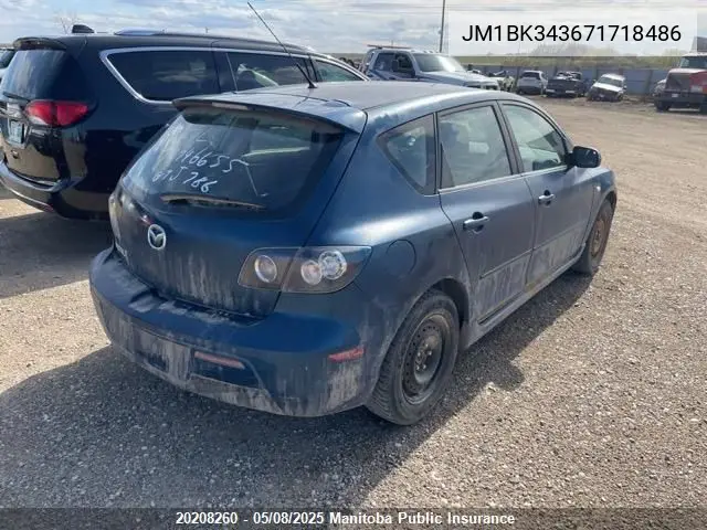 2007 Mazda 3 Mazda Sport Gt VIN: JM1BK343671718486 Lot: 20208260