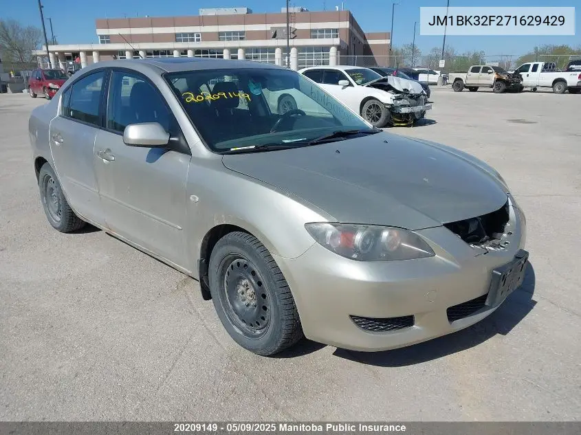 2007 Mazda Mazda3 Gs VIN: JM1BK32F271629429 Lot: 20209149