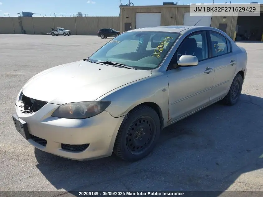 2007 Mazda Mazda3 Gs VIN: JM1BK32F271629429 Lot: 20209149