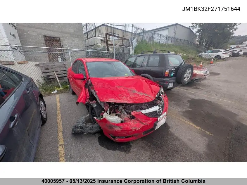 2007 Mazda Mazda3 Gs/Gx VIN: JM1BK32F271751644 Lot: 40005957