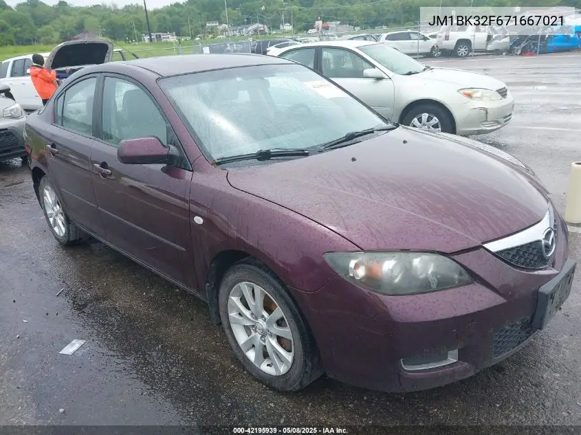 2007 Mazda Mazda3 I VIN: JM1BK32F671667021 Lot: 42195939