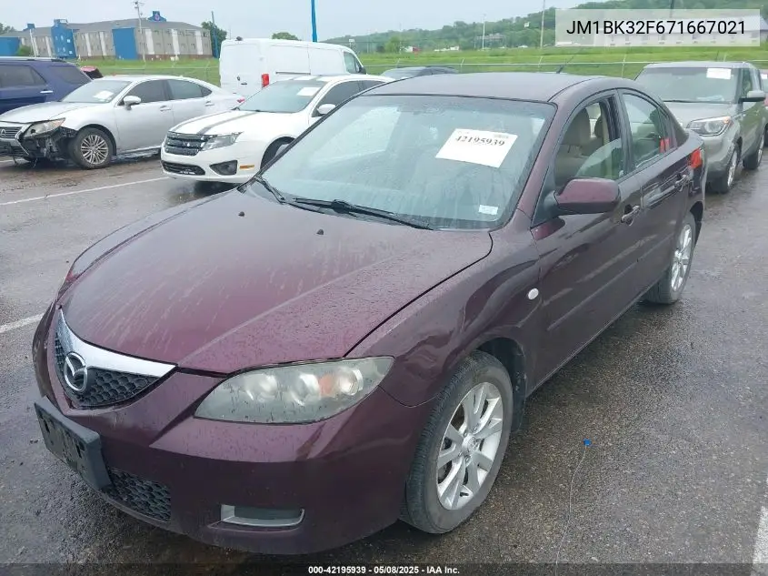 2007 Mazda Mazda3 I VIN: JM1BK32F671667021 Lot: 42195939