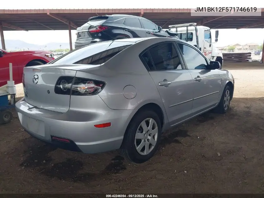 2007 Mazda 3 I Sport VIN: JM1BK12F571746619 Lot: 42246354