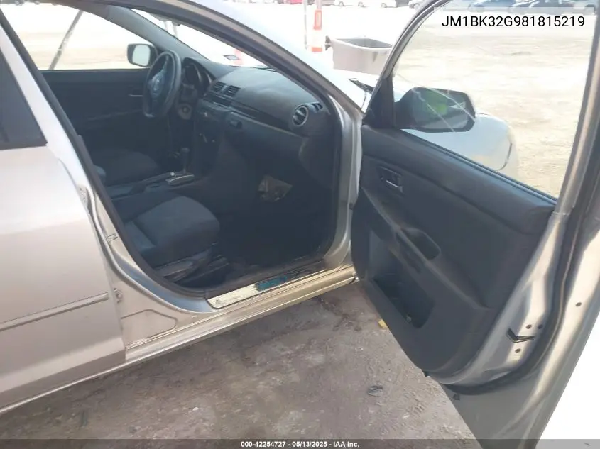 2008 Mazda Mazda3 I VIN: JM1BK32G981815219 Lot: 42254727