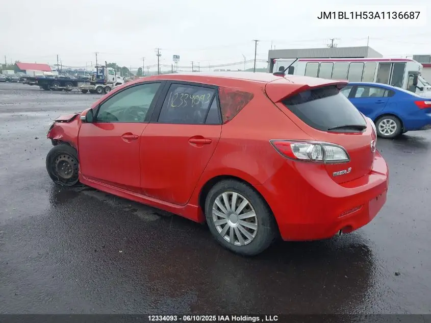 2010 Mazda Mazda3 Gs/Gt VIN: JM1BL1H53A1136687 Lot: 12334093