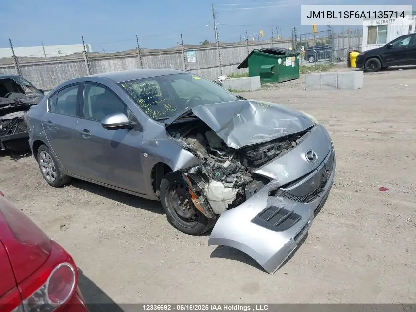2010 Mazda Mazda3 Gs/Gx VIN: JM1BL1SF6A1135714 Lot: 12336692