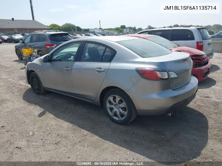 2010 Mazda Mazda3 Gs/Gx VIN: JM1BL1SF6A1135714 Lot: 12336692