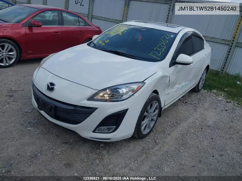2011 Mazda Mazda3 Gt VIN: JM1BL1W52B1450240 Lot: 12338621