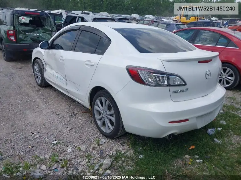 2011 Mazda Mazda3 Gt VIN: JM1BL1W52B1450240 Lot: 12338621