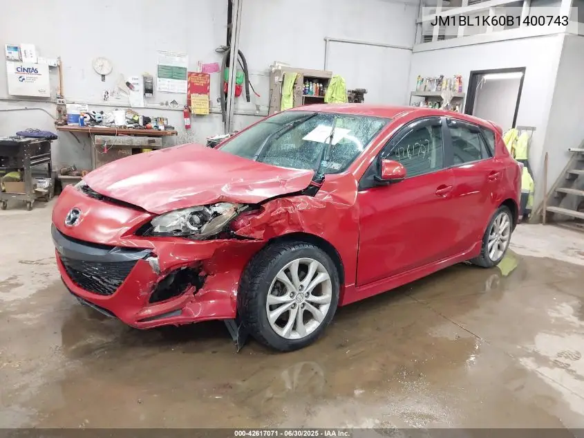 2011 Mazda 3 S VIN: JM1BL1K60B1400743 Lot: 42617071