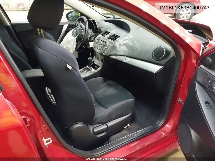 2011 Mazda 3 S VIN: JM1BL1K60B1400743 Lot: 42617071