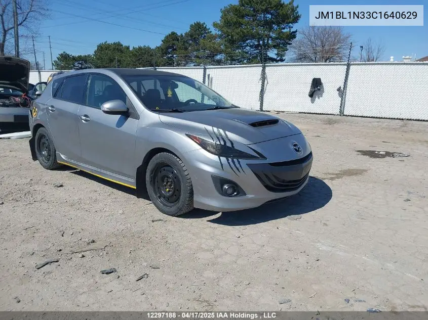2012 Mazda Mazdaspeed3 VIN: JM1BL1N33C1640629 Lot: 12297188