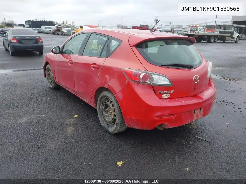 2012 Mazda Mazda3 Gx VIN: JM1BL1KF9C1530568 Lot: 12309138X