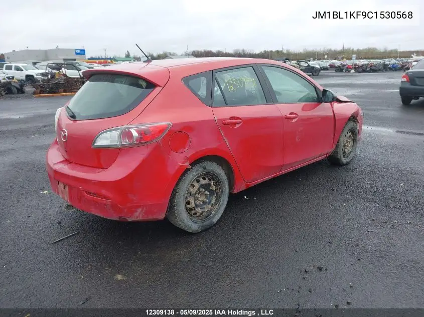2012 Mazda Mazda3 Gx VIN: JM1BL1KF9C1530568 Lot: 12309138X
