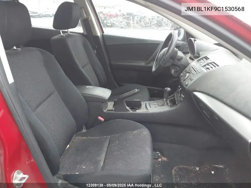 2012 Mazda Mazda3 Gx VIN: JM1BL1KF9C1530568 Lot: 12309138X
