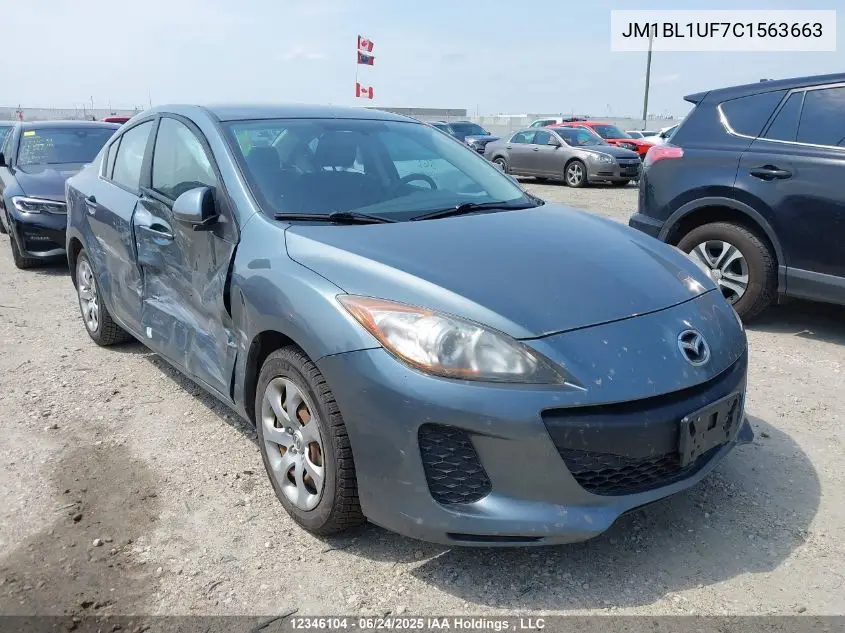 2012 Mazda Mazda3 Gx VIN: JM1BL1UF7C1563663 Lot: 12346104