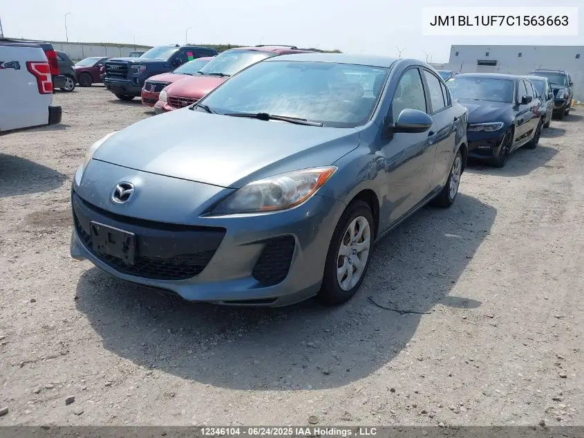 2012 Mazda Mazda3 Gx VIN: JM1BL1UF7C1563663 Lot: 12346104