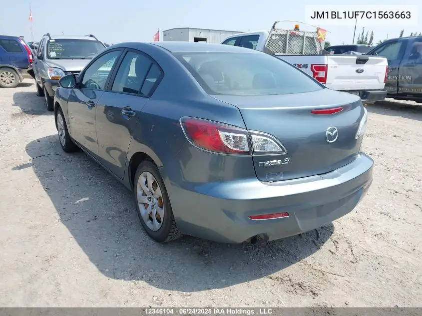 2012 Mazda Mazda3 Gx VIN: JM1BL1UF7C1563663 Lot: 12346104