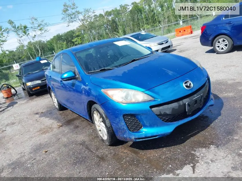 2012 Mazda Mazda3 I Touring VIN: JM1BL1V72C1580040 Lot: 42252736