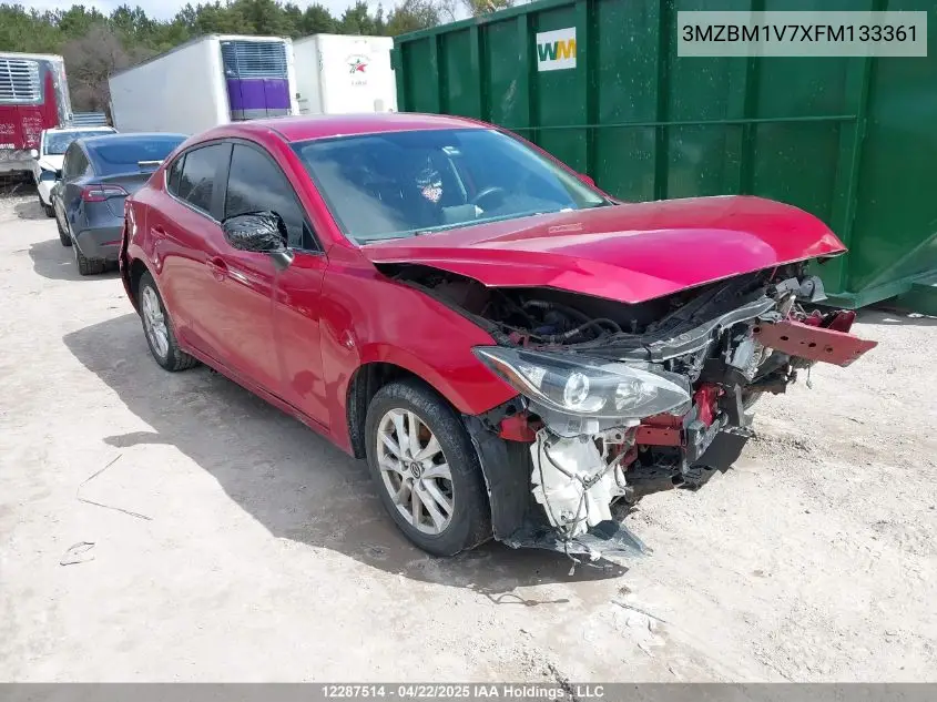 2015 Mazda Mazda3 Gs VIN: 3MZBM1V7XFM133361 Lot: 12287514