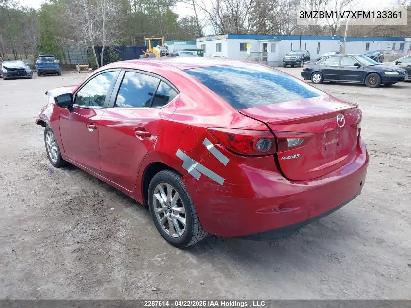 2015 Mazda Mazda3 Gs VIN: 3MZBM1V7XFM133361 Lot: 12287514