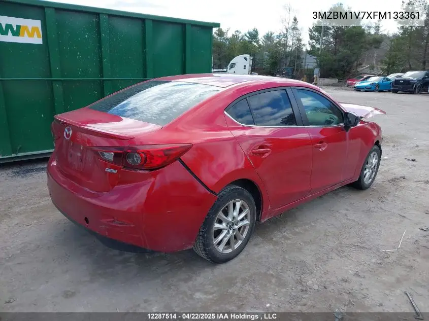 2015 Mazda Mazda3 Gs VIN: 3MZBM1V7XFM133361 Lot: 12287514