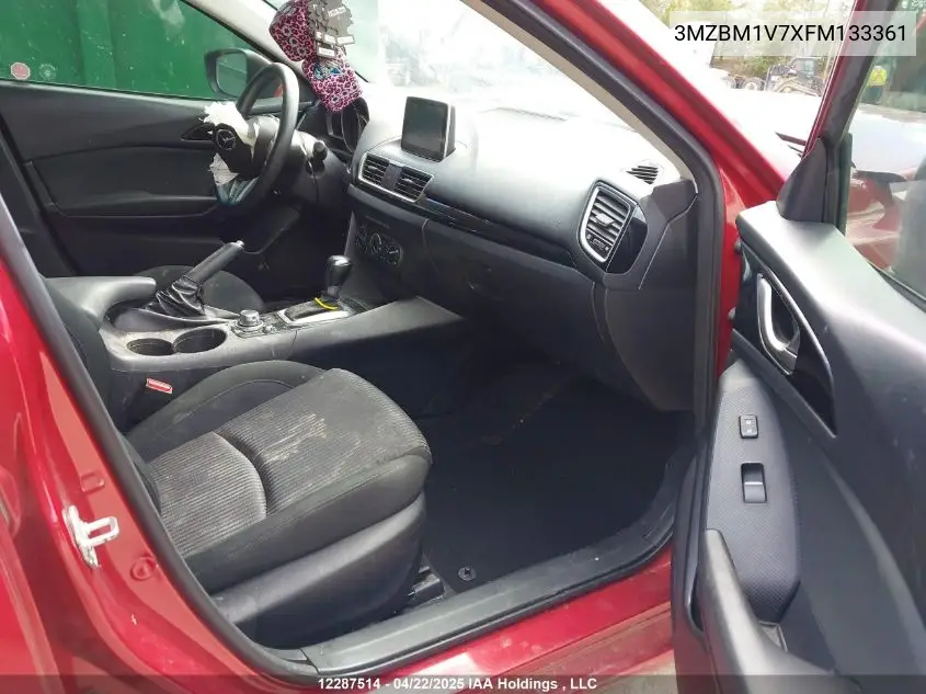 2015 Mazda Mazda3 Gs VIN: 3MZBM1V7XFM133361 Lot: 12287514