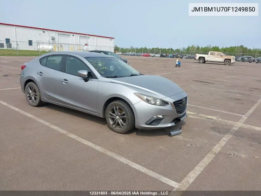 2015 Mazda Mazda3 Gx VIN: JM1BM1U70F1249850 Lot: 12331803