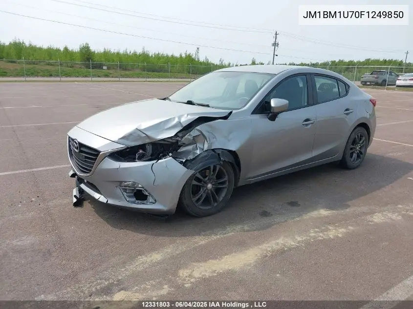2015 Mazda Mazda3 Gx VIN: JM1BM1U70F1249850 Lot: 12331803