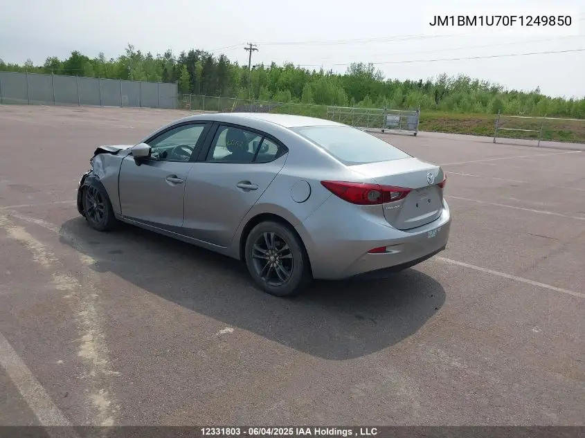 2015 Mazda Mazda3 Gx VIN: JM1BM1U70F1249850 Lot: 12331803