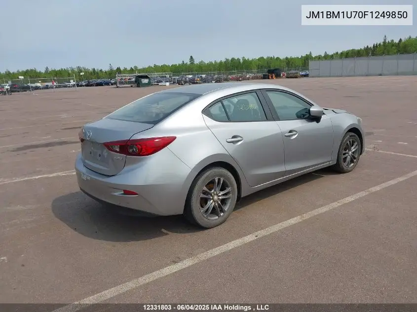 2015 Mazda Mazda3 Gx VIN: JM1BM1U70F1249850 Lot: 12331803