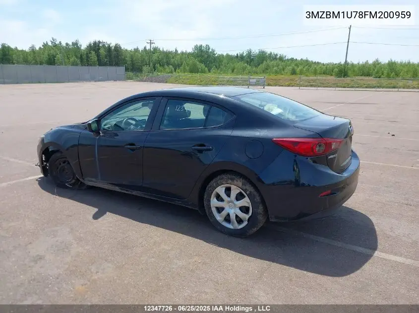 2015 Mazda Mazda3 Gx VIN: 3MZBM1U78FM200959 Lot: 12347726