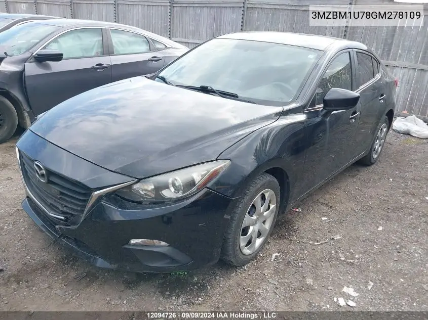 2016 Mazda Mazda3 VIN: 3MZBM1U78GM278109 Lot: 12094726
