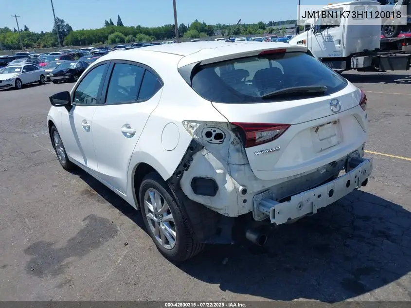 2017 Mazda Mazda3 Sport VIN: JM1BN1K73H1120018 Lot: 42800315