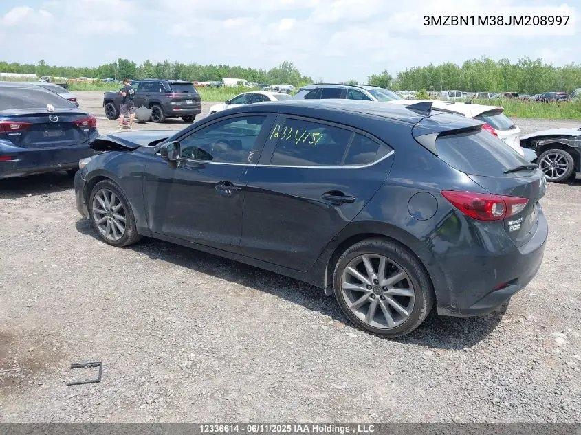2018 Mazda 3 Grand Touring VIN: 3MZBN1M38JM208997 Lot: 12336614