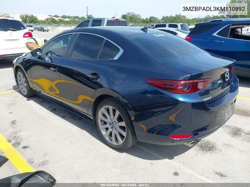 2019 Mazda Mazda3 Preferred Package VIN: 3MZBPADL3KM110892 Lot: 42236763
