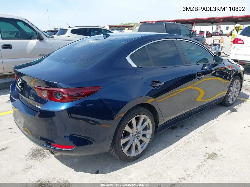 2019 Mazda Mazda3 Preferred Package VIN: 3MZBPADL3KM110892 Lot: 42236763