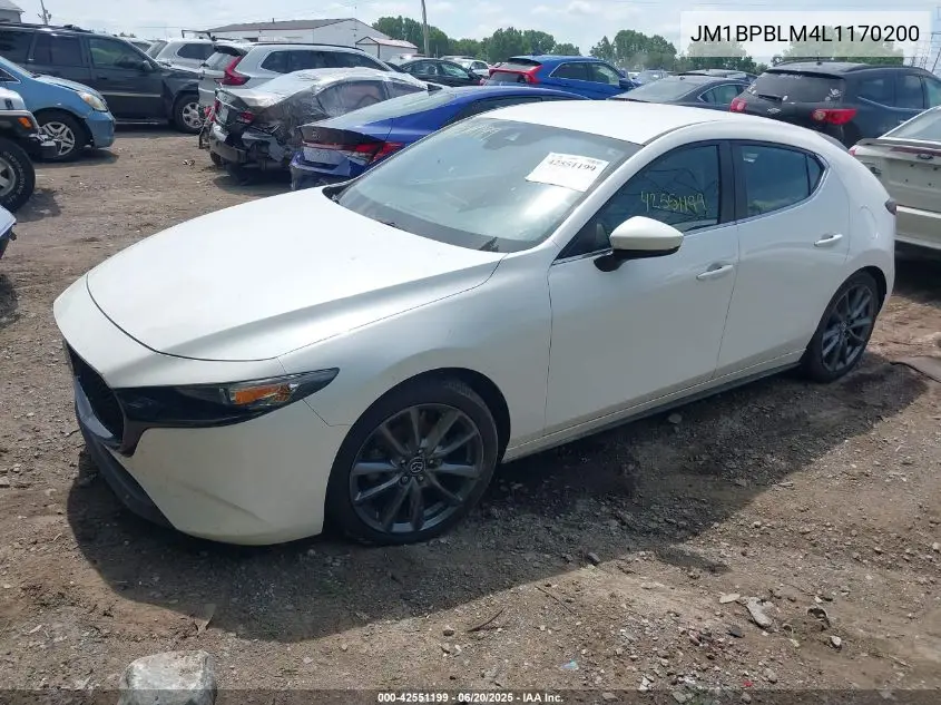 2020 Mazda Mazda3 Hatchback VIN: JM1BPBLM4L1170200 Lot: 42551199