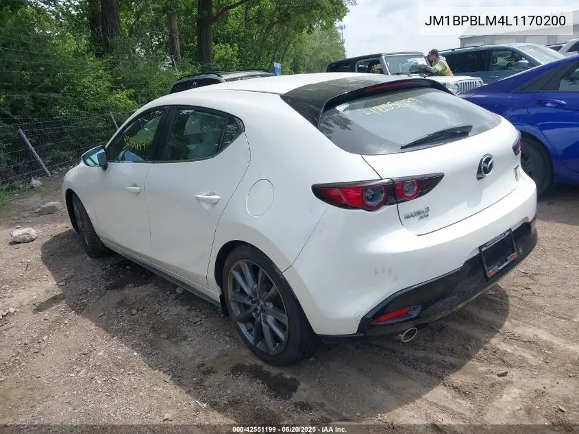 2020 Mazda Mazda3 Hatchback VIN: JM1BPBLM4L1170200 Lot: 42551199