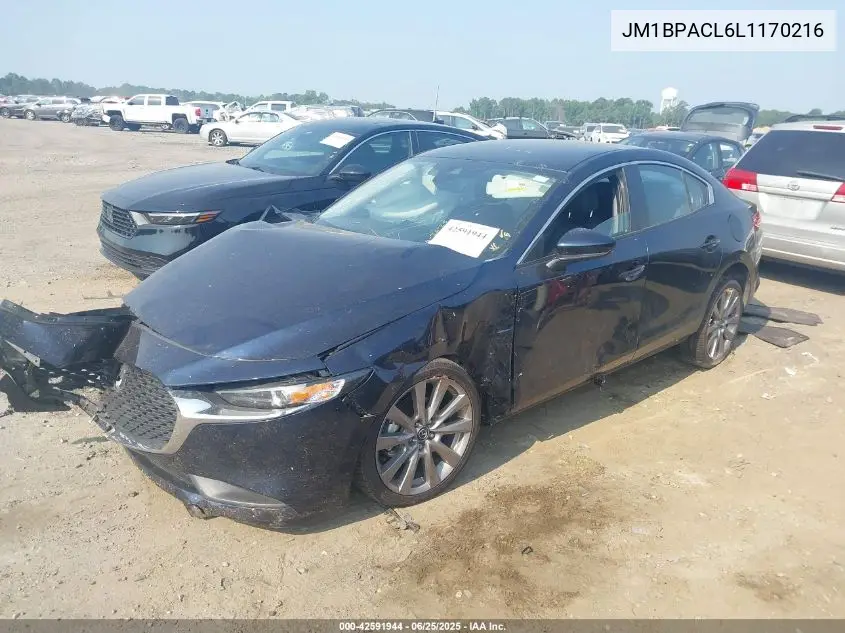2020 Mazda Mazda3 Select Package VIN: JM1BPACL6L1170216 Lot: 42591944