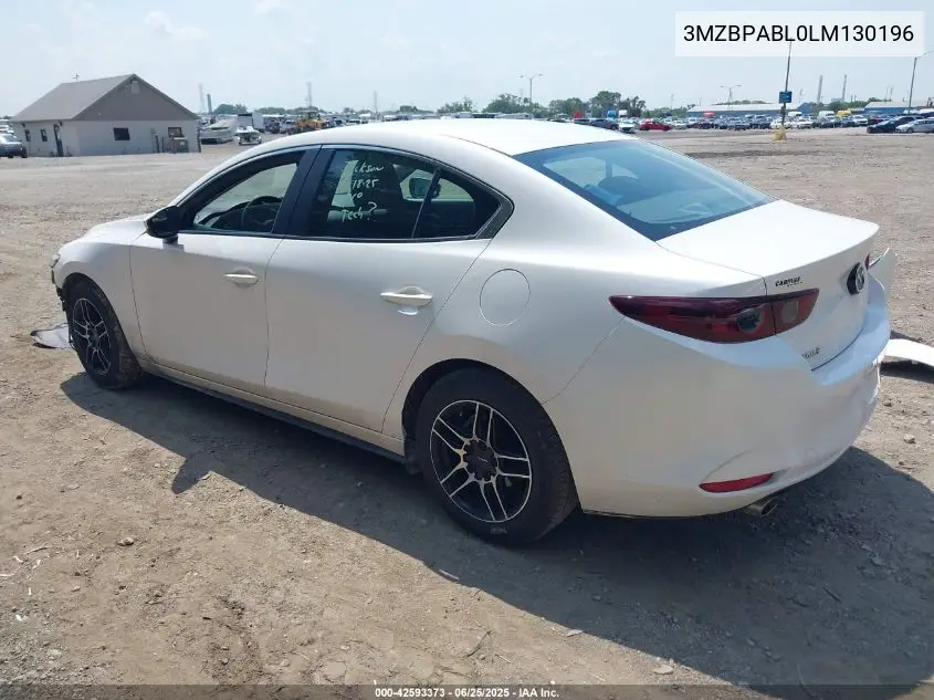 2020 Mazda Mazda3 VIN: 3MZBPABL0LM130196 Lot: 42593373